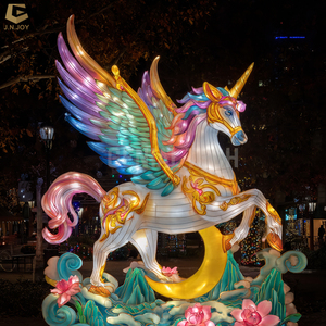 SGL159 Año Nuevo Tema Linterna Decoración Zodiaco chino Linterna Festival Caballo volador Linterna de tela - Product Image 4