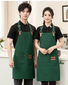 Delantal Impermeable sin Mangas de Lona con Logotipo Personalizable para Catering, Cafeterías, Panaderías, Supermercados - Estilo Coreano para Adultos - Product Image 3