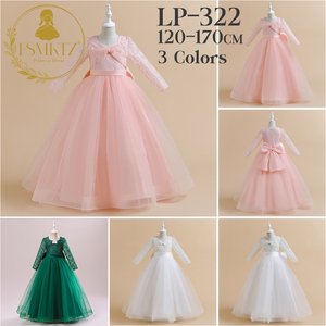 Vestido largo de encaje con apliques de flores <span class=keywords><strong>para</strong></span> niña, vestido blanco de novia <span class=keywords><strong>para</strong></span> <span class=keywords><strong>primera</strong></span> comunión - Product Image 5