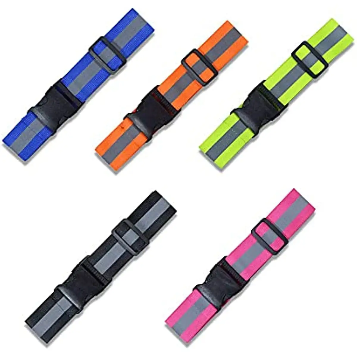 Sports accessories adjustable high light purple motorcycle reflective belt cycling waist reflector polyester strap for safety