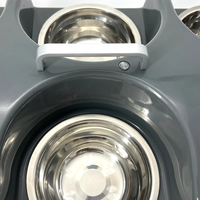 Station d'alimentation pour chiens multi-bols de qualité commerciale, 6 bols, en acier inoxydable, pour toutes les races de chiens, design durable et facile à nettoyer