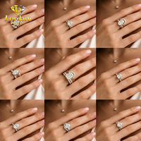 Ensemble de Bague de Fiançailles en Diamant de Laboratoire Oval Certifié IGI 5 carats, Coupe CVD, Or Massif 14 carats Plaqué Rhodium, Ensemble de Mariage de Luxe