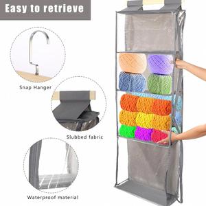 Clear Knitting Organizer Storage with 4 Large Zippered Pockets Hanging Yarn Storage for <b>Crochet</b> Lovers Made of Fabric Polyester - Product Image 5