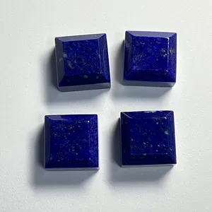 HQ Gems 12.4x12.4x7mm Square Natural Dark Blue Lapis Lazuli Double Flat Stone Price Lapis Lazuli Cube