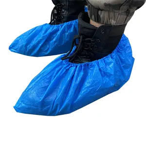 China Hot Wholesale OEM Industrial Cleanromm PE shoe Covering Rain Waterproof Disposable Plastic Non Slip Cover Shoes protector