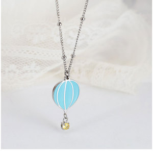 Collar de Joyería con Colgante de Globo Aerostático Esmaltado, de Acero Inoxidable 316, Resistente al Agua y al Deslustre, Estilo Bohemio, para Mujer - Product Image 3