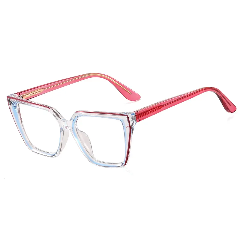 Óculos de bloqueio de filtro TR90 para mulheres, óculos de armação grande anti-luz azul, óculos de moda MS 97714