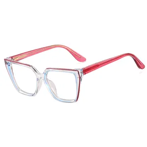 MS 97714 kacamata penghalang Filter TR90 bingkai besar modis kacamata antisinar biru kacamata optik wanita