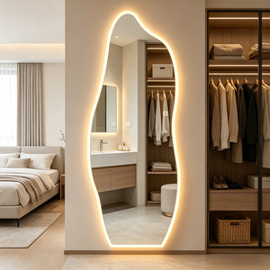 Espejo de Cuerpo Entero Moderno con Pantalla Táctil, sin Marco, Espejo LED para Sala de Estar, Espejo de Pared para Dormitorio, Espejo Irregular de Cuerpo Entero - Product Image 1