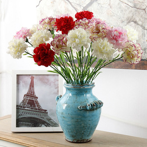 Fleur <span class=keywords><strong>de</strong></span> soie d'oeillet simple prêt d'approvisionnement d'usine pour la décoration à la maison pour l'obtention du diplôme nouvel an chinois-oeillet <span class=keywords><strong>de</strong></span> fête des mères - Product Image 3