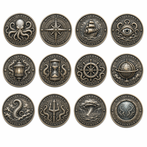 Moneda Conmemorativa Náutica Pirata 3D Personalizada con Enfoque de Palabras Clave SEO, Diseño Kraken Navigators, Desafío Pirata - Product Image 3