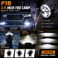Feux de brouillard de voiture améliorés, projecteur laser bi-LED de 3 pouces, 12V 24V, faisceau haut et bas, étanche, pour Honda Toyota Nissan