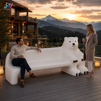 Banc en fibre de verre en forme d'ours polaire commercial, personnalisé, pour l'extérieur, idéal pour centres commerciaux, hôtels, parcs à thème, écoles, hôpitaux