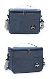 Custom Silk <b>Screen</b> Printed Promotional Aluminum Foil Women Kids Thermal Insulation Lunch Bag Zipper Closure <b>Folding</b> Design - Product Image 3