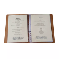 Personnalisable A5/A4 Restaurants Hôtel Menu Dossier 2 anneaux de luxe en cuir pu menu Couverture