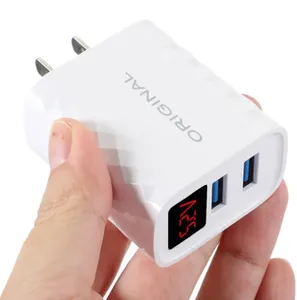 Nhà Máy bán hàng trực tiếp 20W EU/chúng tôi 2A xách tay cổng kép USB điện thoại sạc nhanh LED hiển thị kỹ thuật số sạc Adapter - Product Image 4