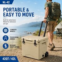 Glacière portable isotherme 42QT avec roues pour le camping – Offre spéciale