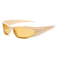 Lunettes de soleil tendance punk Y2K 2024 pour femmes et hommes, lunettes de soleil enveloppantes tendance, décoration étoile, lunettes de protection UV400
