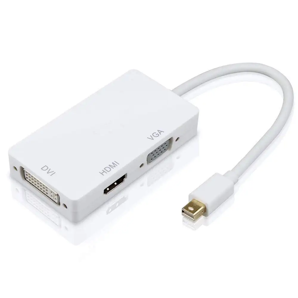 HUB Adaptor Kabel Display Port Ke HDMI/DVI/VGA Port Display 1080P Dukungan 3 In 1 Langsung dari Pabrik