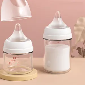 Heat Resistant Steam Sterilization Glass Milk Bottle Set For 0~6 Month Baby