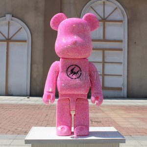 Figura decorativa de oso violento de dibujos animados con tachuelas de diamantes DIY hecha a mano como regalo para un mejor amigo con bendición - Product Image 3