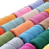 Cordón de Macramé de Algodón Trenzado Suave y Ecológico de 5 mm y Alta Tenacidad en 59 Colores para Bolsos de Ganchillo, Prendas de Vestir, Decoración del Hogar y Zapatos