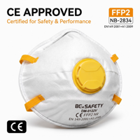 Masque respiratoire FFP2 NB-2834 avec valve respiratoire, protection anti-poussière jetable, tissu non tissé 4 couches pour la prévention des épidémies
