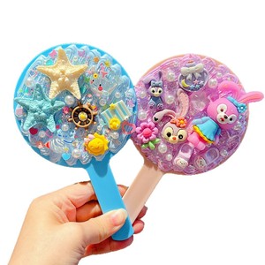 Handheld <b>Mirror</b> Diy Kit Round <b>Plastic</b> Personalized Makeup <b>Mirror</b> With Cute Characters For Girls Craft Project - Product Image 4