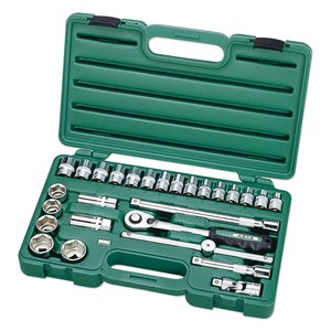 Juego de Llaves de Tubo de 27 Piezas con Enchufe de 1/2" Métrico y SAE, Kit de Herramientas Manuales Universales para Reparación de Camiones - Product Image 1
