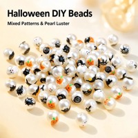 Perles de perles artificielles peintes à la main pour Halloween, kit de fabrication de bijoux DIY, couleur personnalisée, vente en gros OEM, perles en vrac