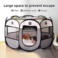 Pliable Respirant Pet Tente Parc Cage Octogonale Oxford Tissu Clôture pour Chiens Chats Multi-Fonctionnel Extérieur Pet Enclos
