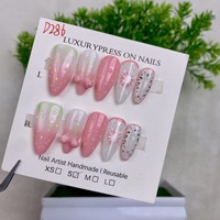 TSZS Zomer Schelp 3D Gegraveerde Kattenoog Handgemaakte Opzetnagels Verloop Fruit Bloem Parel Handgeschilderde Kunstnagels