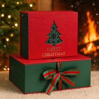 Nieuwe Kerst Flip-Top Box Sjaal Thermokrat Sokken Cadeaubox Vredesvruchten Cadeauverpakking Stempel Rood Raffia Voorraad Groothandel