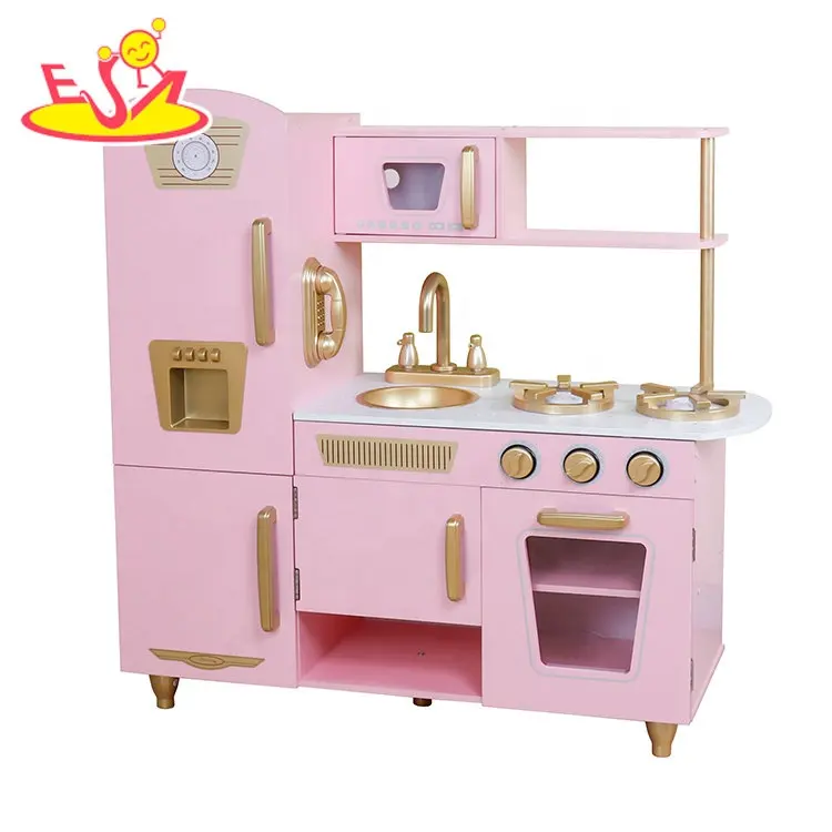 2023 Nieuw Aangekomen Roze Kinderkeukenset Met Vriezer W10c571