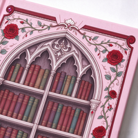 Carnet de lecture gothique rose personnalisé avec motif de roses pour les amateurs de livres