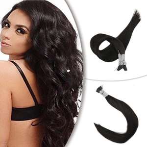 Punta de queratina italiana de la mejor calidad, punta de palo preadherida, extensiones de cabello humano indio con punta I - Product Image 6