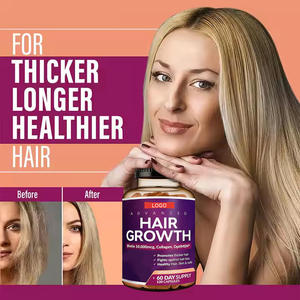 Cápsulas para el Crecimiento del Cabello Natural OEM/ODM, Ricas en <span class=keywords><strong>Biotina</strong></span>, Multivitaminas, Minerales, Ácido Fólico y Colágeno - Product Image 2