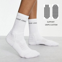 Chaussettes de sport épaisses personnalisées antidérapantes pour hommes, de haute qualité, à tube long, absorbant la transpiration, pour la course à pied et le basketball, avec logo personnalisé