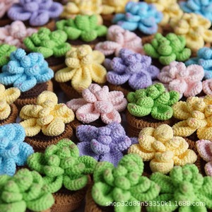 Productos de algodón peinado personalizados, decoraciones interiores de suculentas lindas y eternas, ganchillos creativos para decoración de plantas verdes. - Product Image 3