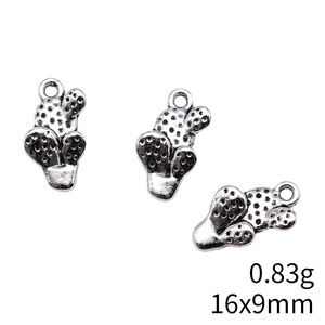 Colgante de <span class=keywords><strong>Cactus</strong></span> en Maceta 16x9mm de Aleación de Zinc Plateado Antiguo con Puntos, para Joyería Boho del Desierto - Product Image 4