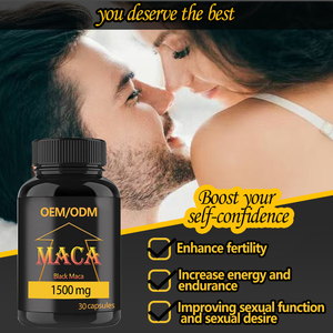 Cápsulas de Extracto de Maca Orgánica OEM 1500mg 30 Cápsulas Suplemento para Hombre Mejora la Resistencia Calidad Raíz de Maca Negra - Product Image 4
