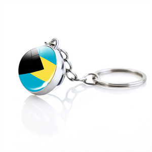 Porte-clés en verre cabochon avec drapeaux de pays, nouvelles innovations <span class=keywords><strong>2023</strong></span>, drapeaux d'Islande, du Maroc, du Panama, de l'Égypte, porte-clés de football mondial - Product Image 2