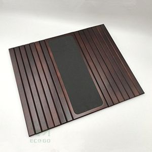 Plateau de canapé en bambou brun avec finition laquée, support pliable à un seul niveau pour accoudoir de canapé, pour la vaisselle, les collations et les boissons dans le salon - Product Image 1