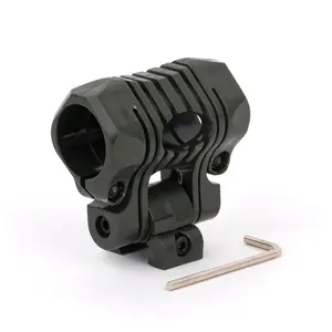 25.4mm 180 degree Angle Adjust Flashlight Helmet Holder Torch Clip Mount Rail Clamp Picatinny 21mm Rail