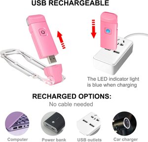 <span class=keywords><strong>Lampe</strong></span> de lecture à LED rechargeable par USB Mini luminosité réglable Clip de <span class=keywords><strong>lampe</strong></span> de lecture à 4 modes Caractéristiques de la lecture au coucher - Product Image 2