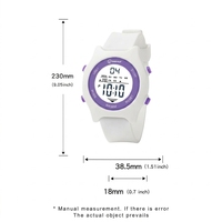Montre numérique pour enfants WR30M, montre pour enfant avec rétroéclairage LED, bracelet en caoutchouc souple, faible bruit, chronométrage précis, montre pour écoliers