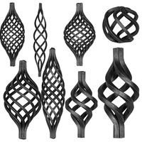 Grille en fer forgé décorative, balustres délicats, paniers en fer forgé, paniers en fer ornements, vente en gros