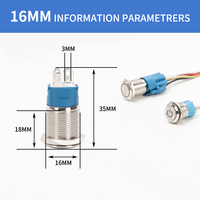Interrupteur à bouton-poussoir électronique étanche IP65 en acier inoxydable ON-OFF à verrouillage/momentané 12MM/16MM/19MM/22MM OEM d'usine CE ROHS