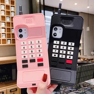 Hot Koop 3d Schattig Klassiek Mobiel Ontwerp Telefoonhoesje Voor Iphone 14 Cartoon Retro Zachte Siliconen Hoes Voor Iphone 13 12 11 7 8 Xs Xr