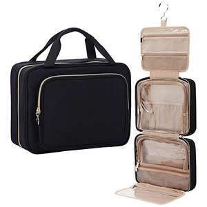 Neceser de viaje con 4 secciones, organizador resistente al agua, grande, de nailon, para maquillaje, para baño y ducha - Product Image 1